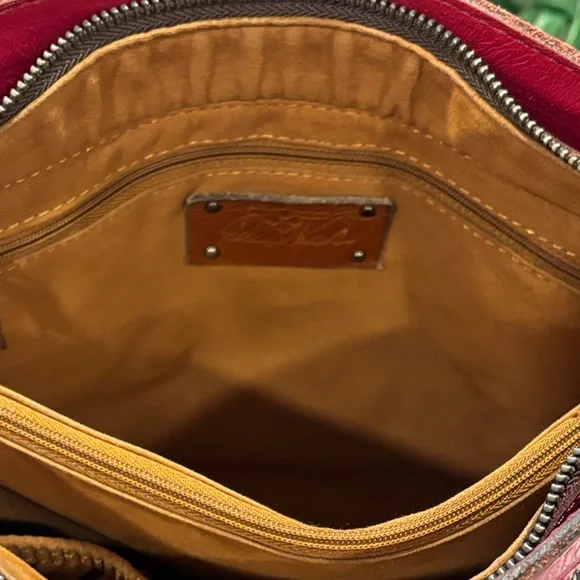 Patricia Nash Leather Calvi Handbag Crossbody in Red - Picture 6 of 15